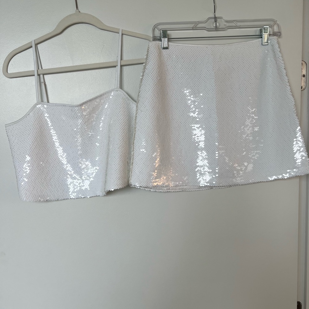 Sequin Mini Skort & Sequin Squareneck Set